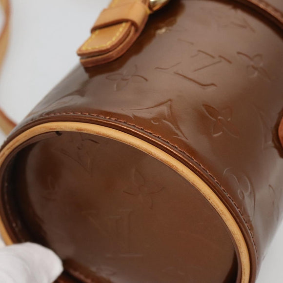 LOUIS VUITTON Vernis Astor Place Shoulder Bag Bronze M91101 LV Auth BA2050