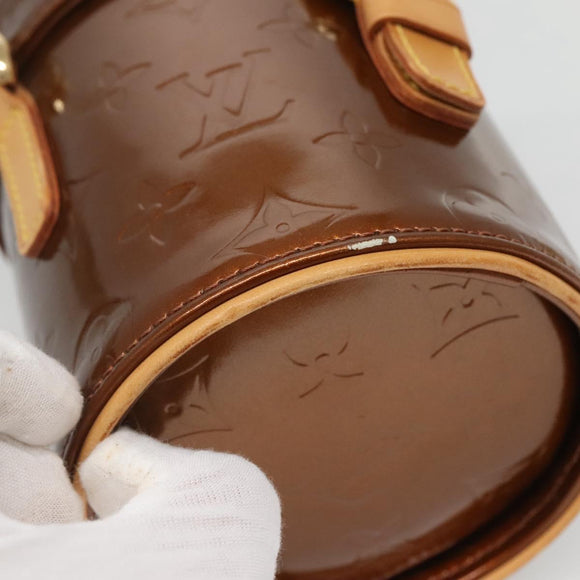 LOUIS VUITTON Vernis Astor Place Shoulder Bag Bronze M91101 LV Auth BA2050