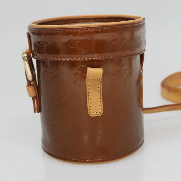 LOUIS VUITTON Vernis Astor Place Shoulder Bag Bronze M91101 LV Auth BA2050