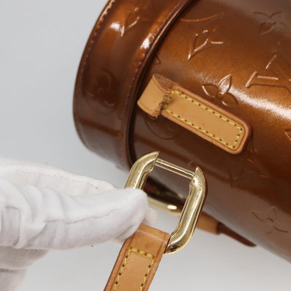 LOUIS VUITTON Vernis Astor Place Shoulder Bag Bronze M91101 LV Auth BA2050