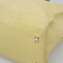 LOEWE Anagram Hand Bag Leather Light Yellow Silver Auth BA2054-9