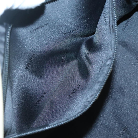 LOEWE Anagram Hand Bag Leather Light Yellow Silver Auth BA2054