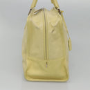 LOEWE Anagram Hand Bag Leather Light Yellow Silver Auth BA2054-3