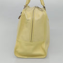 LOEWE Anagram Hand Bag Leather Light Yellow Silver Auth BA2054-4
