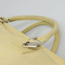 LOEWE Anagram Hand Bag Leather Light Yellow Silver Auth BA2054-8