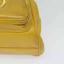 Christian Dior Backpack Leather Gold Yellow Auth BA2068-10