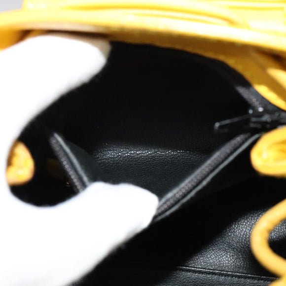 Christian Dior Backpack Leather Gold Yellow Auth BA2068