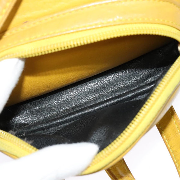 Christian Dior Backpack Leather Gold Yellow Auth BA2068