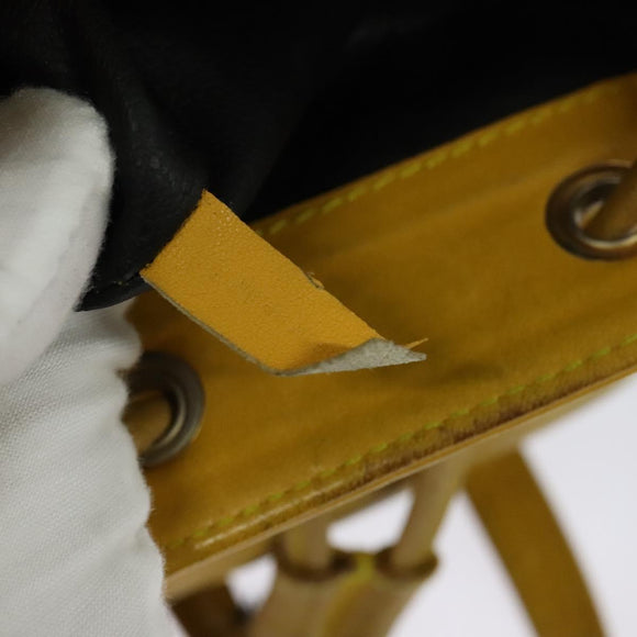 Christian Dior Backpack Leather Gold Yellow Auth BA2068