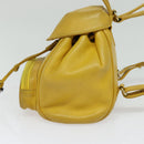 Christian Dior Backpack Leather Gold Yellow Auth BA2068-3
