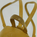 Christian Dior Backpack Leather Gold Yellow Auth BA2068-7