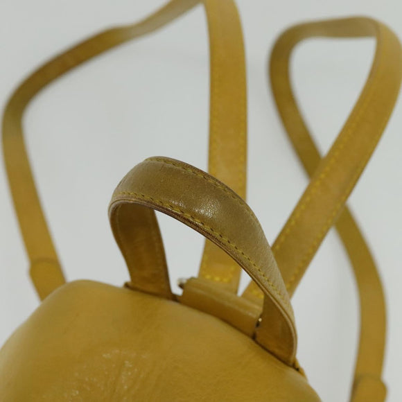 Christian Dior Backpack Leather Gold Yellow Auth BA2068