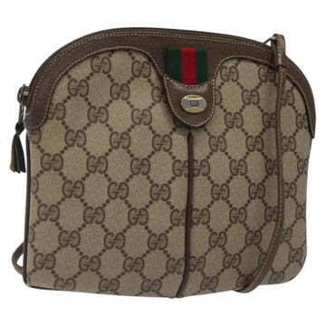GUCCI GG Supreme Web Sherry Line Shoulder Bag PVC Beige 904 02 047 Auth BA2083