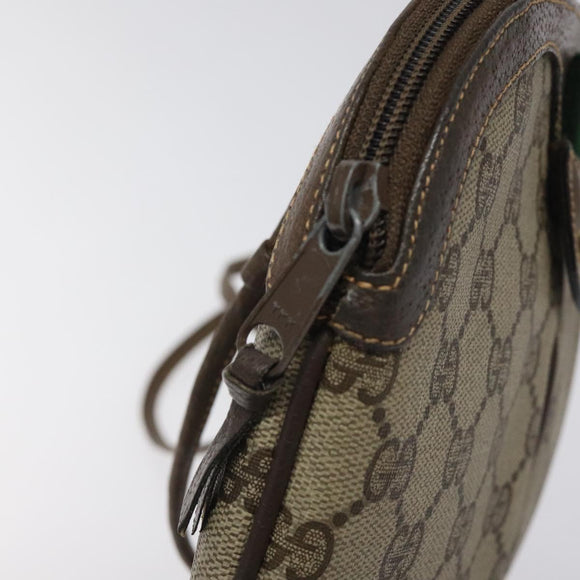 GUCCI GG Supreme Web Sherry Line Shoulder Bag PVC Beige 904 02 047 Auth BA2083