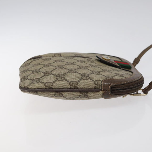 GUCCI GG Supreme Web Sherry Line Shoulder Bag PVC Beige 904 02 047 Auth BA2083