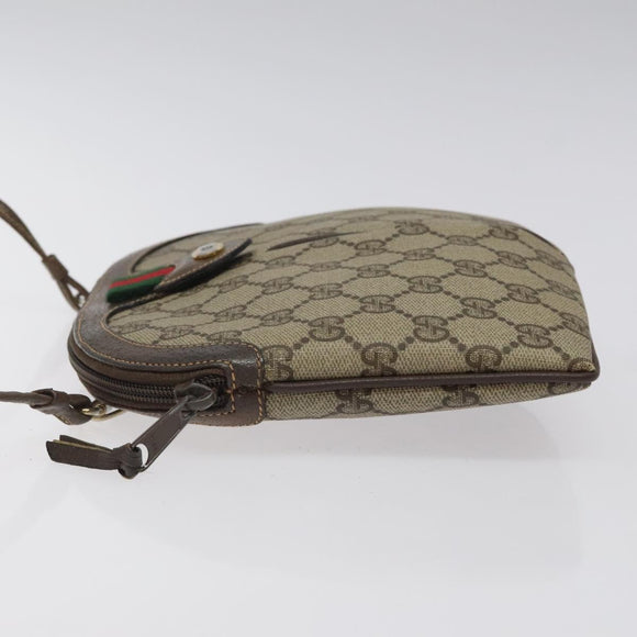 GUCCI GG Supreme Web Sherry Line Shoulder Bag PVC Beige 904 02 047 Auth BA2083