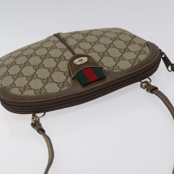 GUCCI GG Supreme Web Sherry Line Shoulder Bag PVC Beige 904 02 047 Auth BA2083