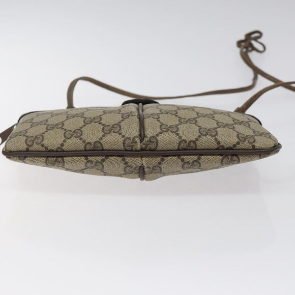 GUCCI GG Supreme Web Sherry Line Shoulder Bag PVC Beige 904 02 047 Auth BA2083