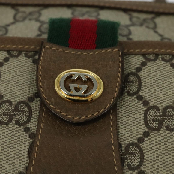 GUCCI GG Supreme Web Sherry Line Shoulder Bag PVC Beige 56 02 032 Auth BA2084