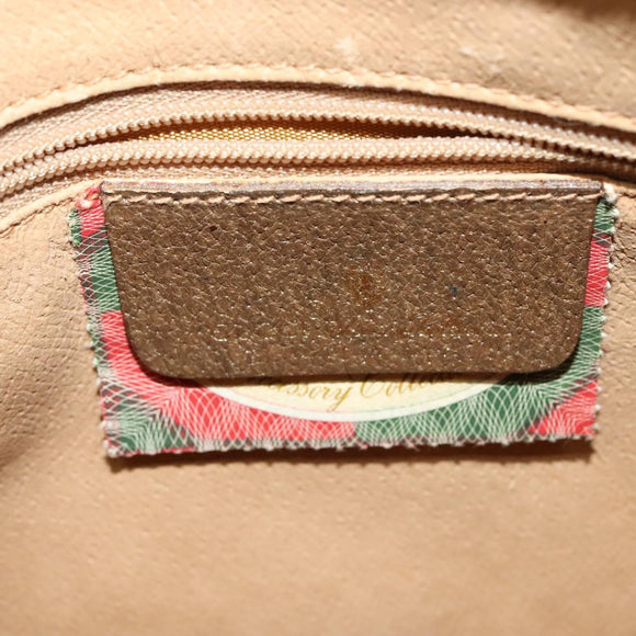 GUCCI GG Supreme Web Sherry Line Shoulder Bag PVC Beige 56 02 032 Auth BA2084