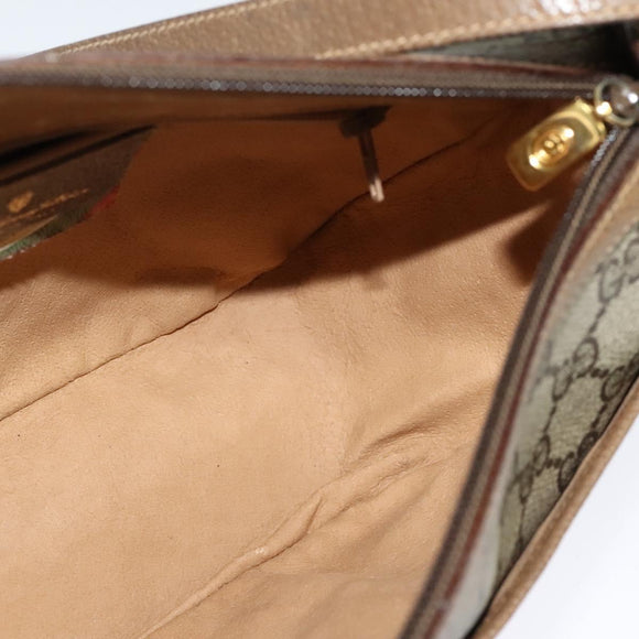 GUCCI GG Supreme Web Sherry Line Shoulder Bag PVC Beige 56 02 032 Auth BA2084