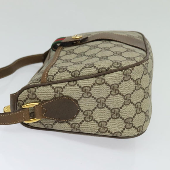 GUCCI GG Supreme Web Sherry Line Shoulder Bag PVC Beige 56 02 032 Auth BA2084