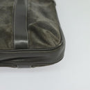 CELINE Hand Bag Suede Leather Gray Gold Auth BA2092-9