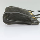CELINE Hand Bag Suede Leather Gray Gold Auth BA2092-4