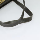 CELINE Hand Bag Suede Leather Gray Gold Auth BA2092-7