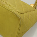 CHANEL COCO Mark Tote Bag Caviar Skin Yellow Gold CC Auth BA2094-14