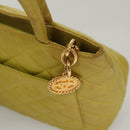 CHANEL COCO Mark Tote Bag Caviar Skin Yellow Gold CC Auth BA2094-10