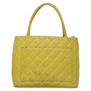 CHANEL COCO Mark Tote Bag Caviar Skin Yellow Gold CC Auth BA2094-2