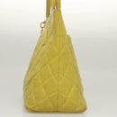 CHANEL COCO Mark Tote Bag Caviar Skin Yellow Gold CC Auth BA2094-3