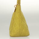 CHANEL COCO Mark Tote Bag Caviar Skin Yellow Gold CC Auth BA2094-4