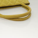 CHANEL COCO Mark Tote Bag Caviar Skin Yellow Gold CC Auth BA2094-7