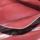 CARTIER Shoulder Bag Suede Wine Red Gold Auth BA2097-12