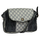 GUCCI GG Plus Supreme Shoulder Bag PVC Navy Gold Auth BA2101-1