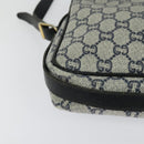 GUCCI GG Plus Supreme Shoulder Bag PVC Navy Gold Auth BA2101-15