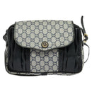 GUCCI GG Plus Supreme Shoulder Bag PVC Navy Gold Auth BA2101-13