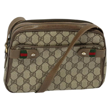 GUCCI GG Supreme Web Sherry Line Shoulder Bag PVC Beige 66 02 049 Auth BA2105