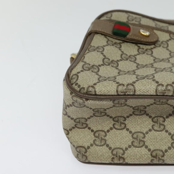 GUCCI GG Supreme Web Sherry Line Shoulder Bag PVC Beige 66 02 049 Auth BA2105