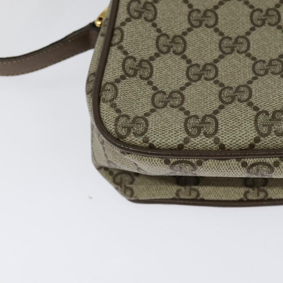 GUCCI GG Supreme Web Sherry Line Shoulder Bag PVC Beige 66 02 049 Auth BA2105