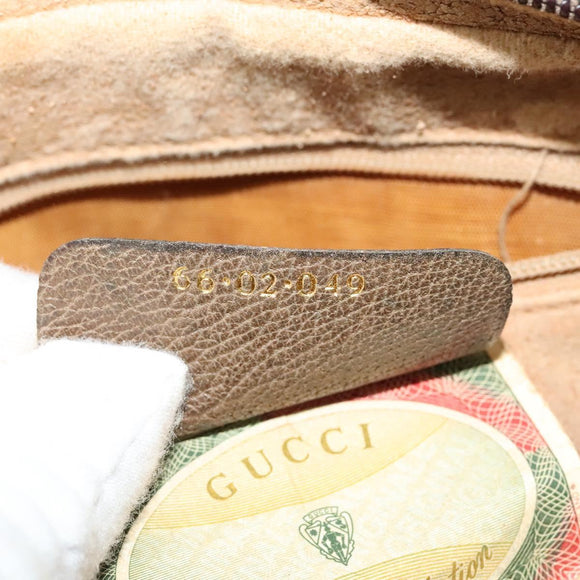 GUCCI GG Supreme Web Sherry Line Shoulder Bag PVC Beige 66 02 049 Auth BA2105