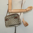 GUCCI GG Supreme Web Sherry Line Shoulder Bag PVC Beige 66 02 049 Auth BA2105-22