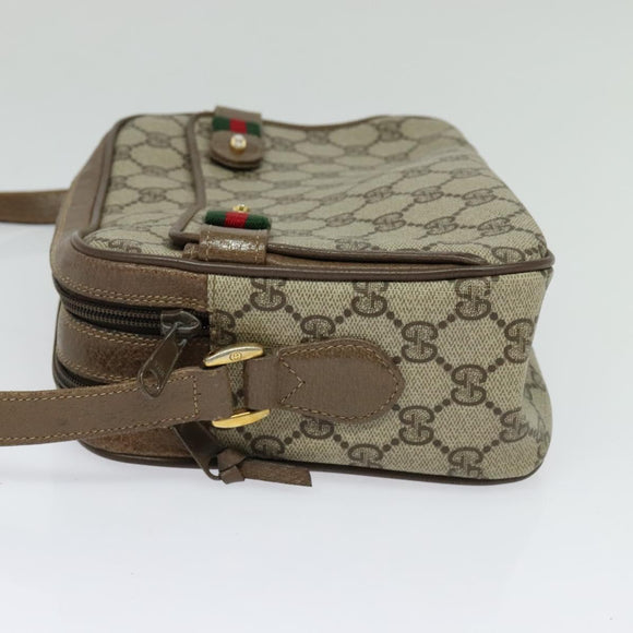 GUCCI GG Supreme Web Sherry Line Shoulder Bag PVC Beige 66 02 049 Auth BA2105