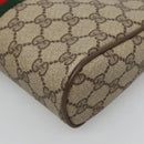 GUCCI GG Supreme Web Sherry Line Clutch Bag PVC Beige Red 89 01 012 Auth BA2108-15