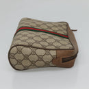GUCCI GG Supreme Web Sherry Line Clutch Bag PVC Beige Red 89 01 012 Auth BA2108-4