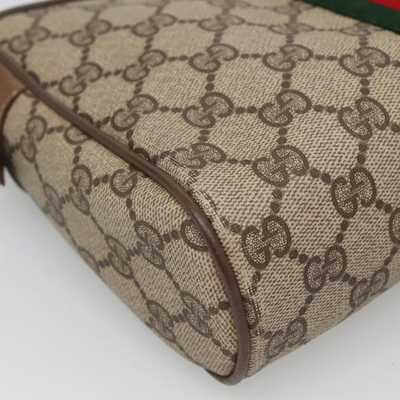 GUCCI GG Supreme Web Sherry Line Clutch Bag PVC Beige Red 89 01 012 Auth BA2108