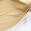 Christian Dior Trotter Canvas Shoulder Bag Beige Gold Auth BA2109-17
