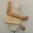 Christian Dior Trotter Canvas Shoulder Bag Beige Gold Auth BA2109-20